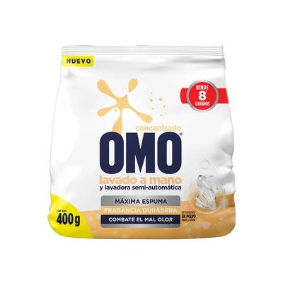 Omo Concentrado Lavado a Mano Bolsa 400 Grs