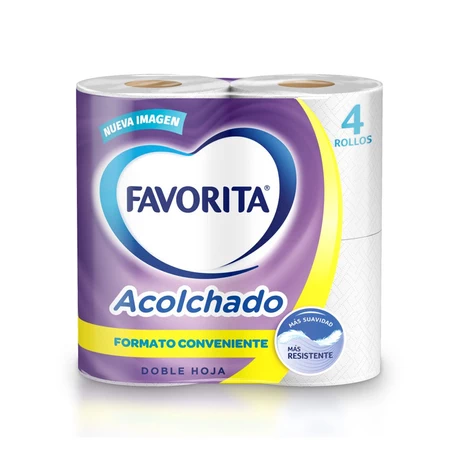 Papel Higiénico Favorita Doble Hoja Acolchado 4 rollos 22 mts - vista alternativa