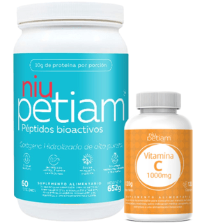 Colágeno Hidrolizado Alta Pureza 60 porciones (652g)  + Vitamina C 120 capsulas de 1g c/u