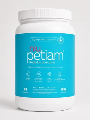 NiuPetiam alta Pureza 60 porciones Colágeno Hidrolizado en polvo sin sabor, ni olor
