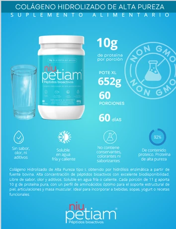 Suscripción anual para recibir NiuPetiam Alta Pureza de 60 porciones cada 60 dias - vista alternativa