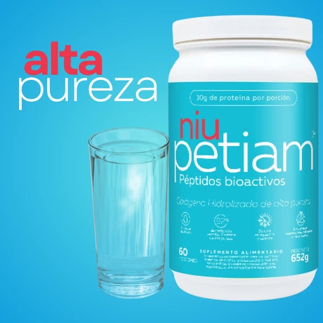 NiuPetiam alta Pureza 60 porciones Colágeno Hidrolizado en polvo sin sabor, ni olor