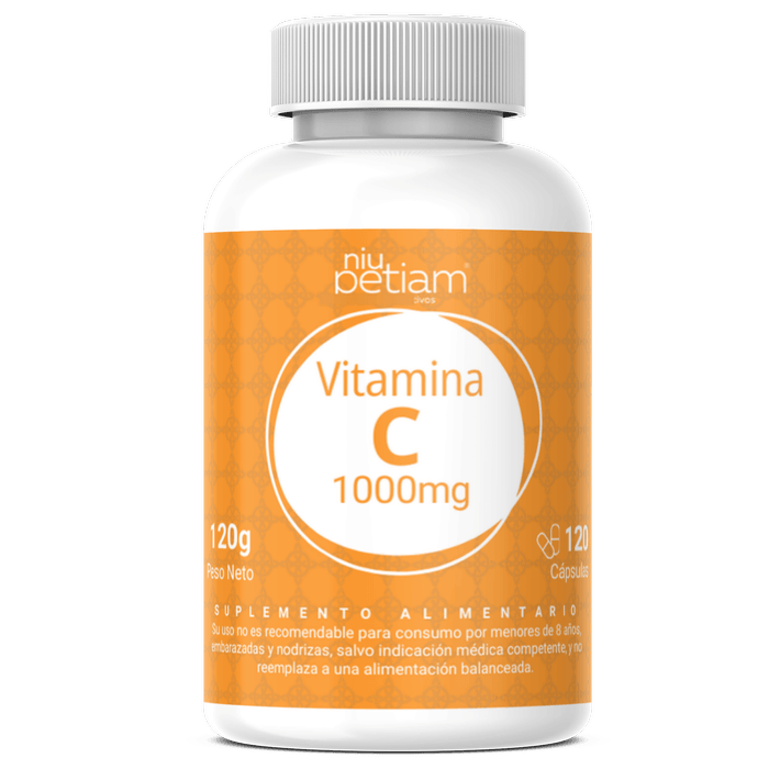 Vitamina C 1g 120 capsulas - Envase Vitamina C 120 caps Niupetiam para web.png