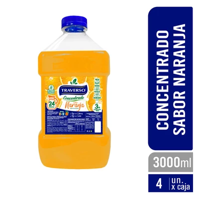 JUGO NARANJA TRAVERSO 4x3000 PET