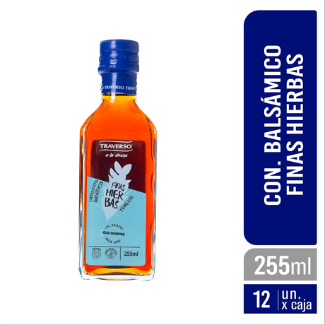 CONDIMENTO BALSÁMICO BLANCO FINAS HIERBAS 12x255 ML VIDRIO