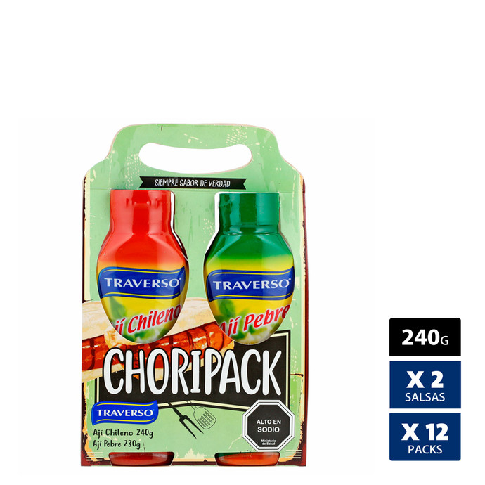 Choripack - Caja 12 Unidades - Choripack (Aji Chileno Crema 240 g Y Aji Pebre 230 g)