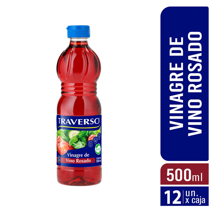 Vinagre de Vino Rosado 500ml - Caja 12 Unidades - Vinagre rosado 500ml 2.jpg