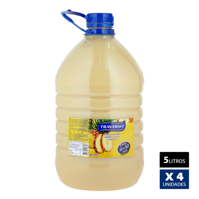 Jugo Concentrado Piña 5lt - Caja 4 Unidades - Jugo Concentrado Sabor Piña