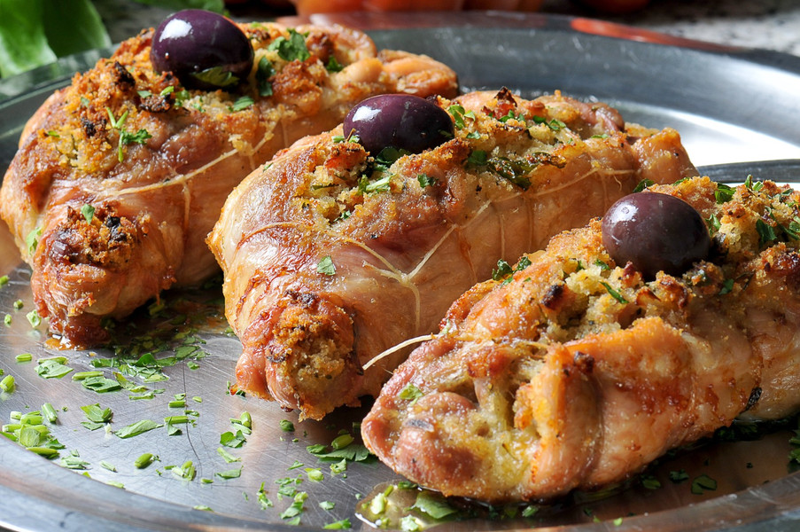 Pechuga de pavo rellena de pesto