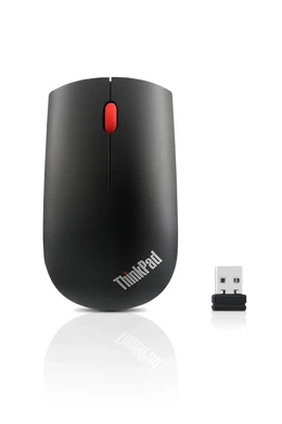 Mouse inalámbrico Lenovo ThinkPad Essential, inalámbrico, ambidextro, negro/rojo