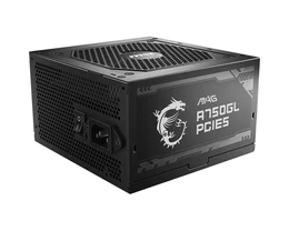 Fuente de poder MSI MAG A750GL PCIE5 750W 80 PLUS Gold, ATX, Full modular