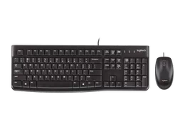 Kit teclado y mouse Logitech Desktop MK120, Alámbrico, Español, Negro 