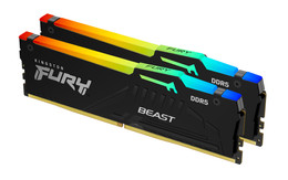 Memoria RAM Kingston FURY Beast 64GB (2x32GB), DDR5, 6000MT/s, CL30, DIMM, RGB, XMP