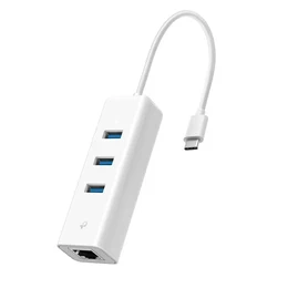 Adaptador Hub TP-Link UE330C, USB-C, 3 puertos USB, Ethernet Gigabit, blanco