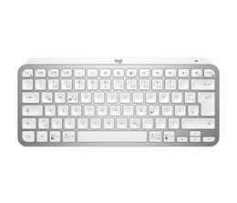 Mini teclado Logitech MX Keys RF inalámbrico + bluetooth Aluminio, Blanco