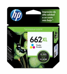 Cartucho de tinta original HP 662XL, Hasta 300 páginas, Tricolor