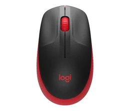 Mouse inalámbrico Logitech M190, óptico,, receptor USB, Rojo/Negro