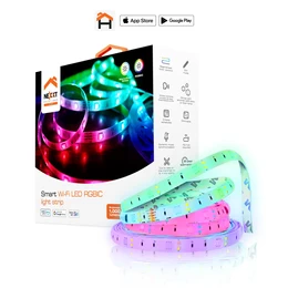 Cinta LED inteligente Nexxt Solutions Connectivity NHB-S613, Wi-Fi RGBIC de 5m