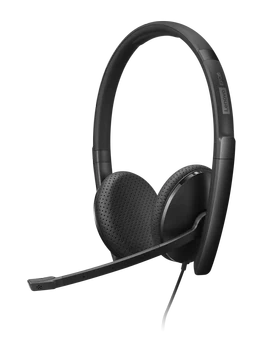 Auriculares Lenovo Wired VoIP Headset Teams, Alámbrico USB, Supraaural, Micrófono Integrado, Negro