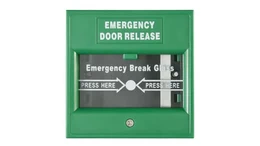 Botón de Salida y Emergencia Hikvision DS-K7PEB, Cristal de Rotura, Verde