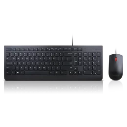 Kit teclado y mouse Lenovo Essential, USB, Español, Alámbrico, Negro