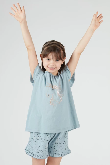 Pijama Jose Short Kids Celeste - vista alternativa
