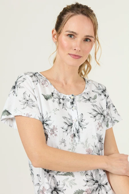 Pijama New Cuore Nacional Blanco Flor