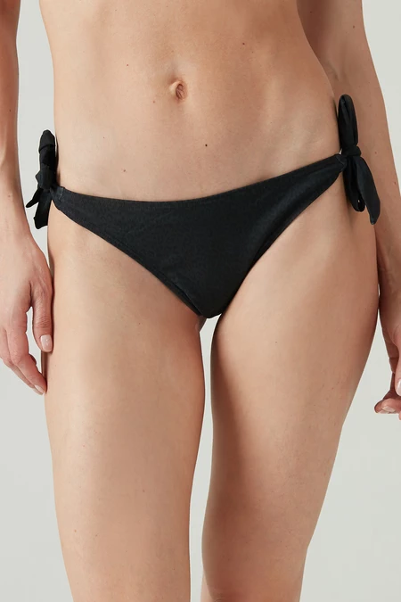 Bottom Bikini Amarras Negro Estampado