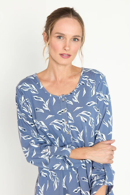 Camisa Maternal Lia Azul Estampado - vista alternativa