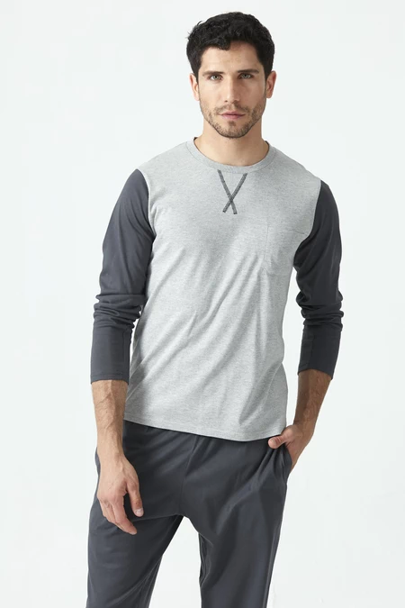 Pijama Tomas Pantalon Largo Gris - vista alternativa