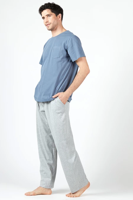 Pijama Tomas Pantalón Manga Corta Azul - vista alternativa