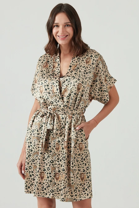 Bata Mini Satin Beige Estampado - vista alternativa