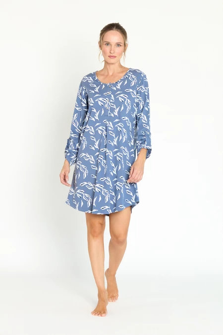 Camisa Maternal Lia Azul Estampado