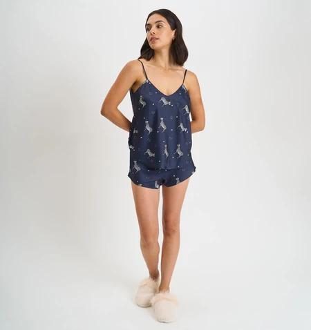 Pijama Cami Azul Estampado