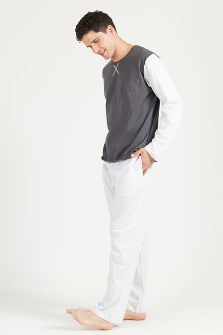 Pijama Tomas Pantalon Largo Gris - vista alternativa