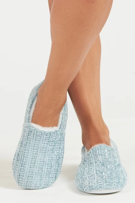 Zapatilla Chenille Celeste