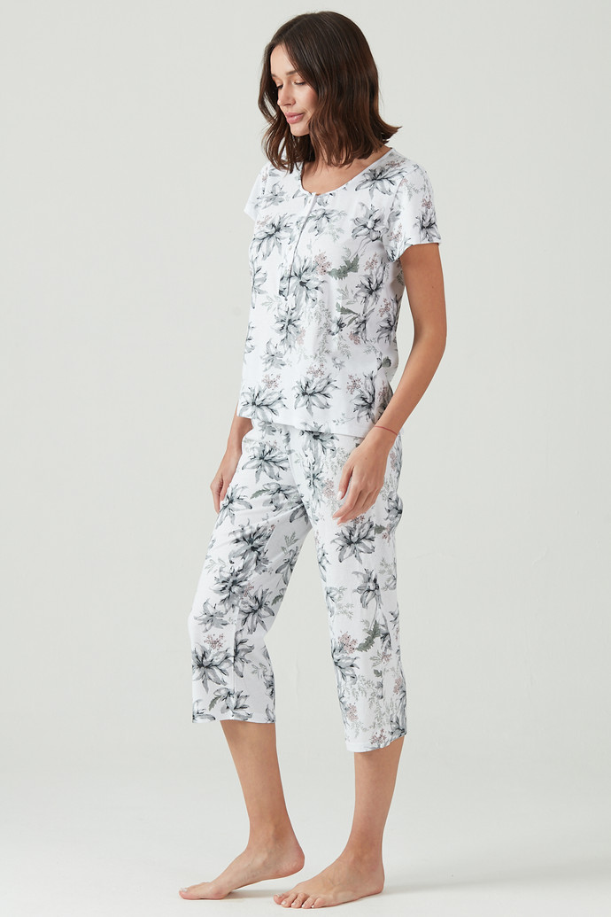 Pijama Cuore Nacional Blanco Estampado - Pijama de Mujer Blanco Estampado 3.jpg