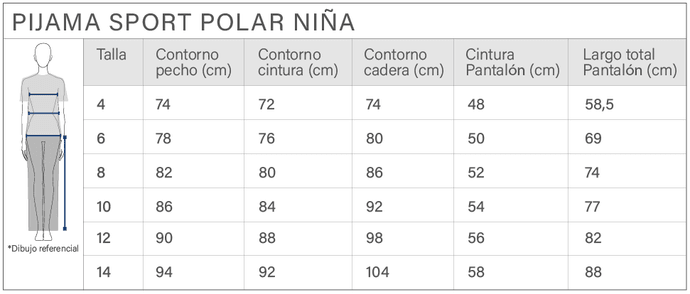 Pijama Sport Polar Kids Gris - SPORT POLAR KIDS TABLA WEB.png