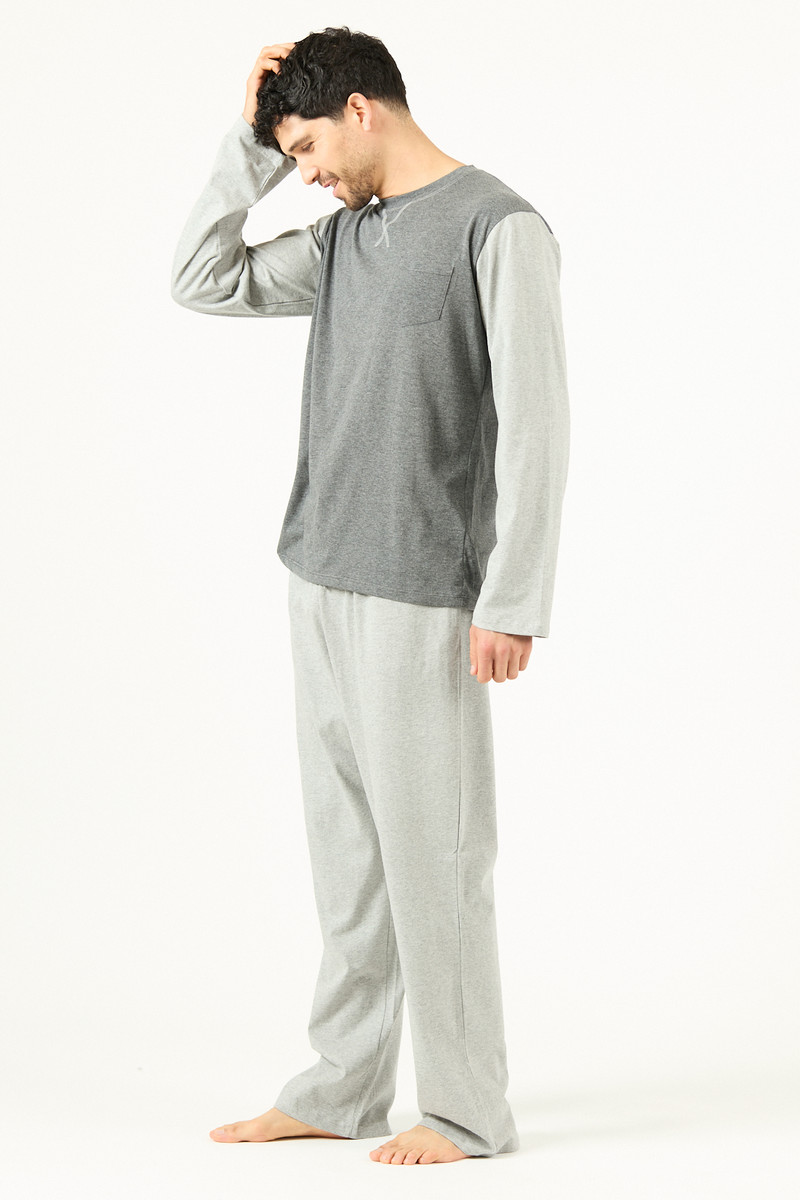Pijama Tomas Pantalon Largo Gris