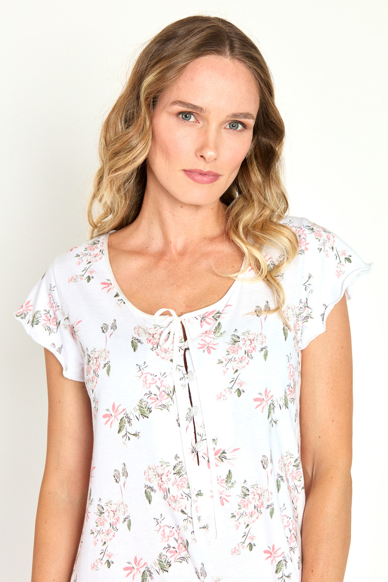 Camisa Socorro Blanco Flor