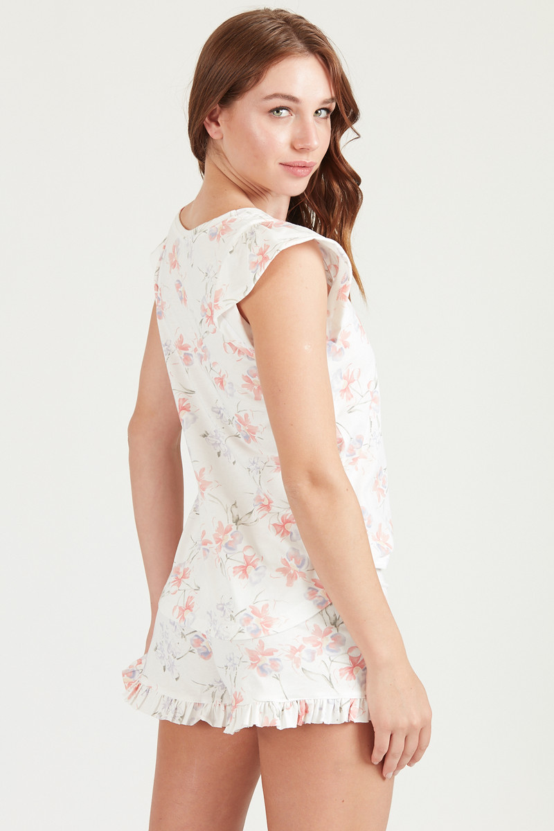 Pijama Short Ana NC Ivory Flor