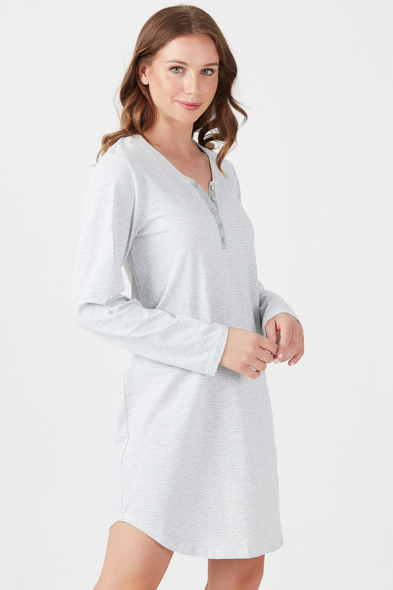 Camisa Rayas Manga Larga Gris