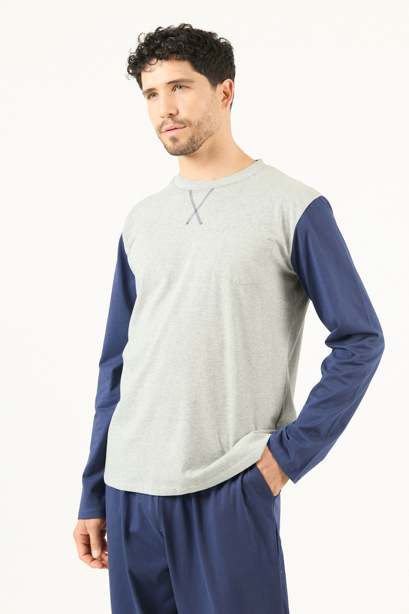 Pijama Tomas Pantalon Largo Azul