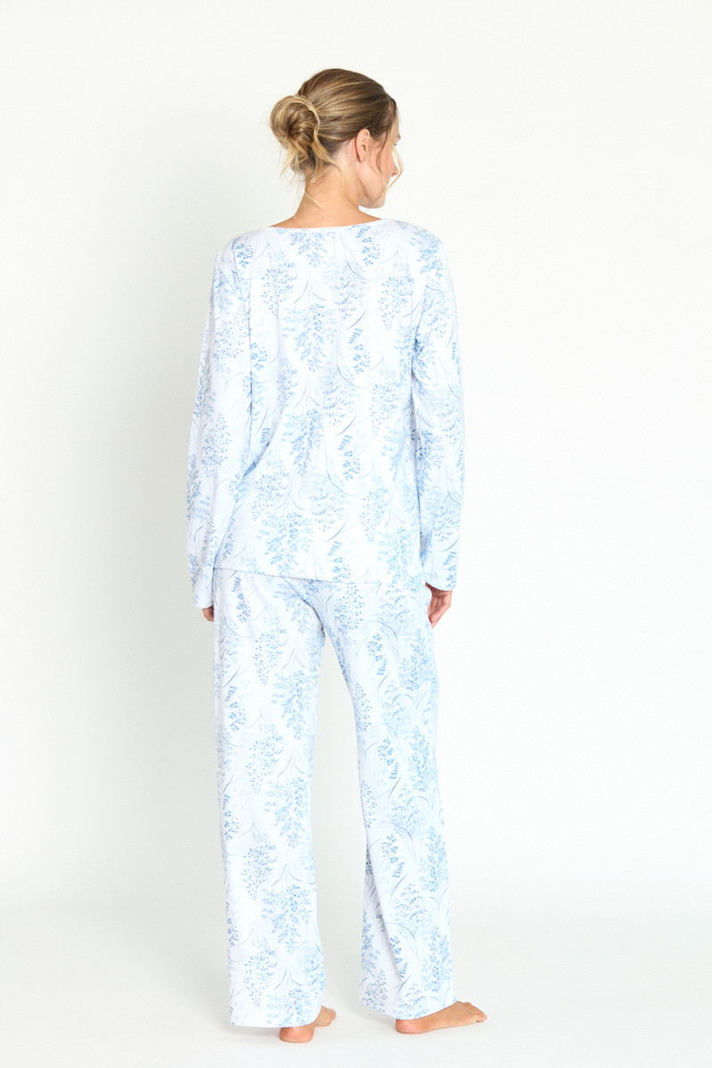 Pijama New Cuore Pantalon Largo Blanco Flor