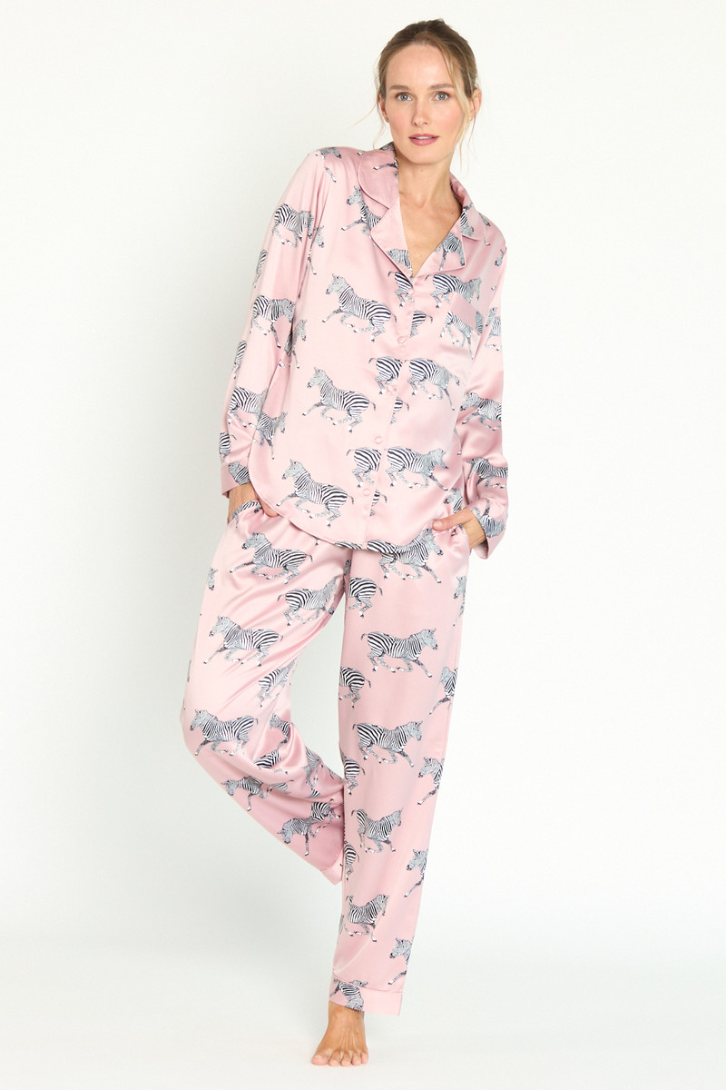 Pijama Sport Manga Larga Rosado Estampado