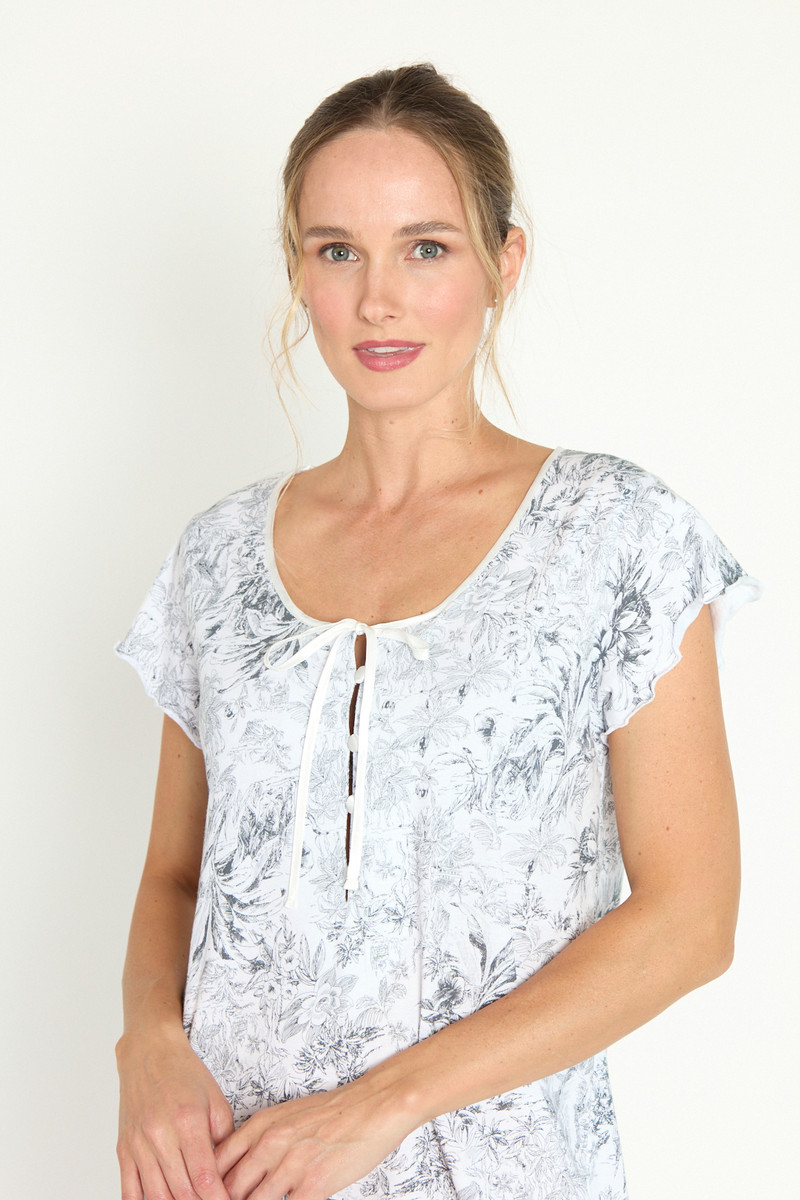 Camisa Socorro Blanco Estampado