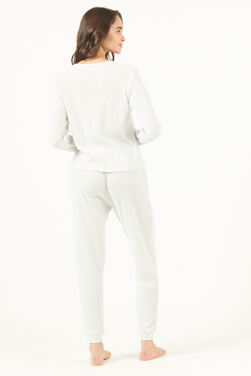 Pijama Leti Rib Gris