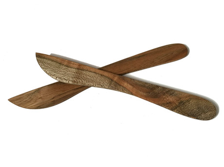 Set de 2 cuchillos madera de ciruelillo veteado