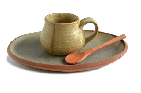 Set bandejita espresso tonos naturales