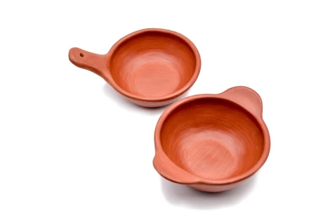 Set 2 pocillos pulidos en cerámica roja